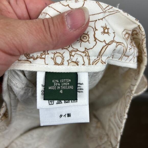 Eddie Bauer Women's 4 Cotton Linen Blend A Line Floral Y2K mini Skirt - Picture 6 of 6